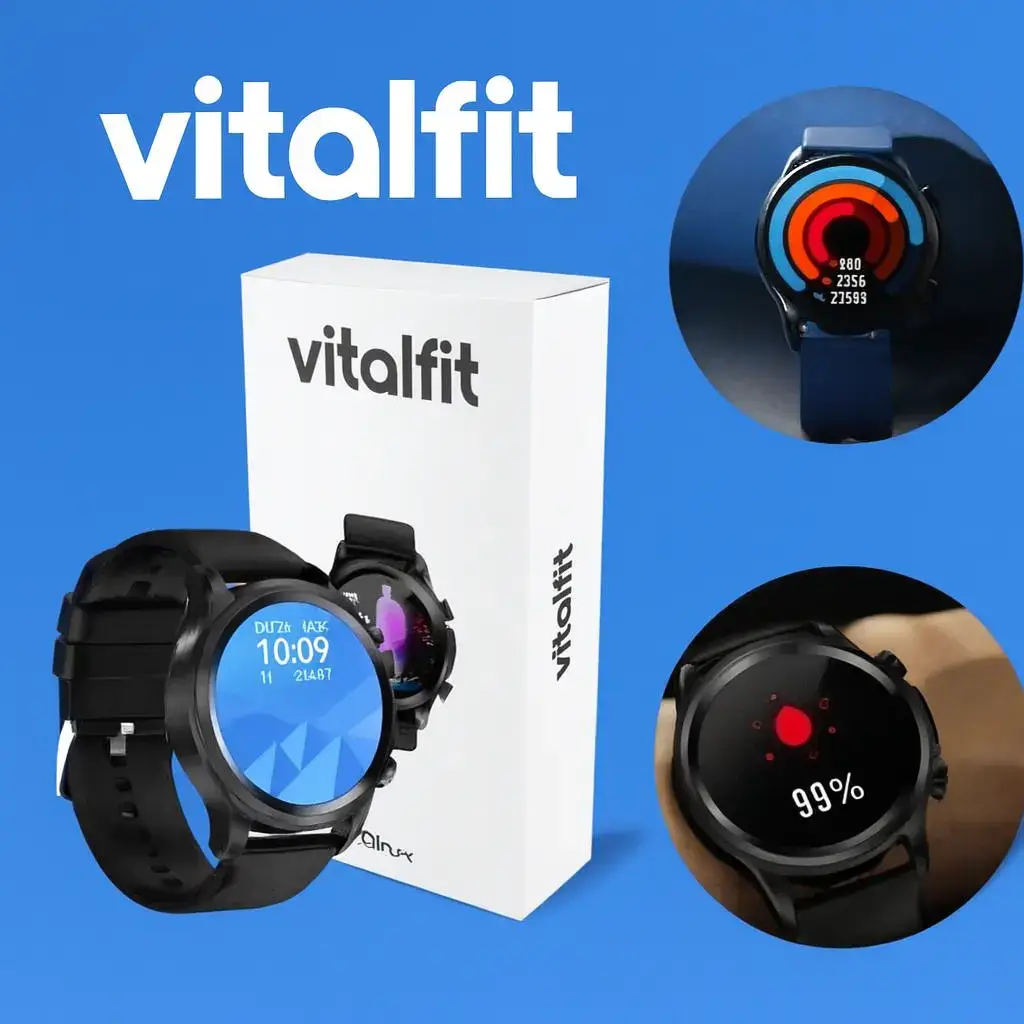 Qinux VitalFit health smartwatch 2026 displaying heart rate and fitness tracking features